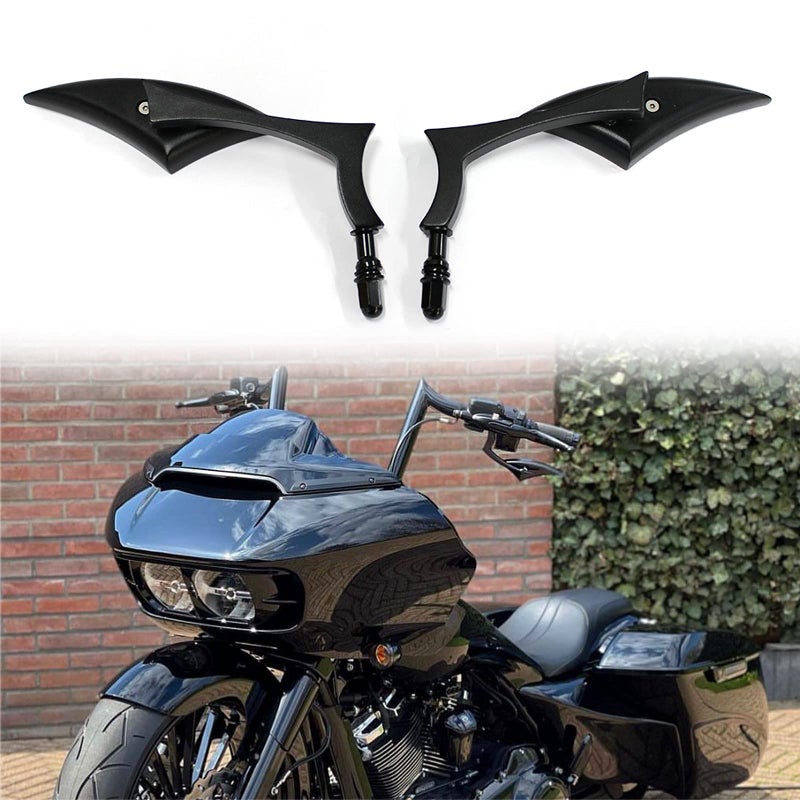 MISS MOLY Black Motorcycle Sportster Mirrors for Harley Road King Street Electra Glide Road Glide Dyna Softail Rearview 1982-2018 2019 2020 - Image 1